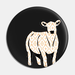 Rustic Yellow Aztec Cow Silhouette  - NOT FOR RESALE WITHOUT PERMISSION Pin