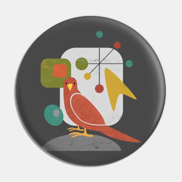 Mid Century Modern Bird Pin by Dragonbudgie