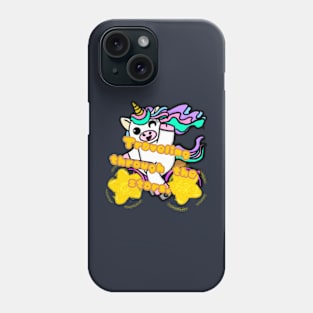 Unicorn with phrase - Traveling through the stars. Phone Case