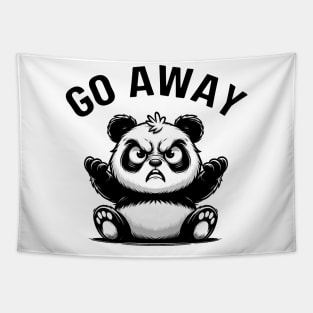 Grumpy Panda Bear: Go Away Tapestry