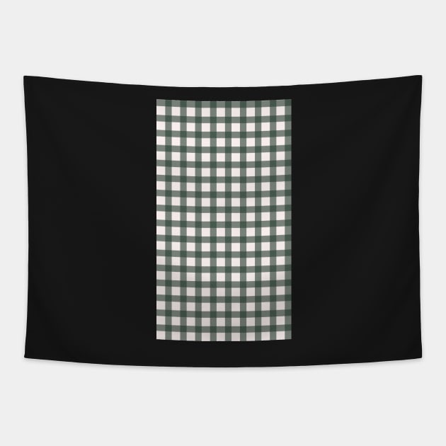 Forest Green Gingham Pattern Tapestry by mckhowdesign