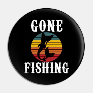 Gone Fishing Mermaid Sunset Pin