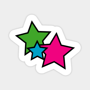 Stars Neon Colors Pink Blue Green Magnet