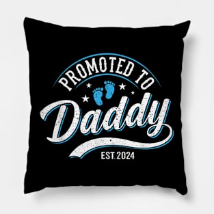 Dad Est 2024 Soon To Be Dad Promoted To Daddy Fathers Day Pillow