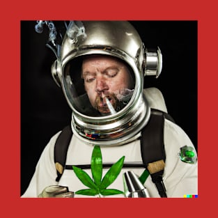 Astronaut Smoking Pot In His Helmet- Getting High Space Flight T-Shirt