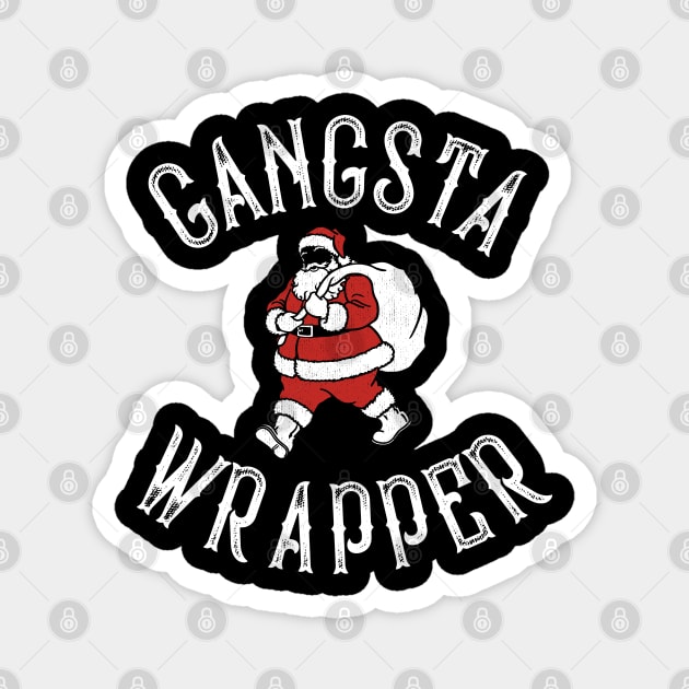 Gangsta Wrapper Christmas Santa Magnet by Tingsy