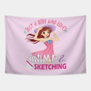 Just a girl who loves anime and sketching for anime sketching lovers Tapestry