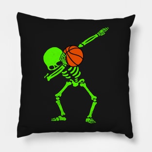 Halloween Dabbing Skeleton BASKETBALL T-Shirt Skeleton Dab Pillow