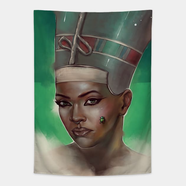 Nefertiti Tapestry by dracoimagem