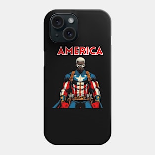 America Black Comic Book Superhero Patriotic July 4 Phone Case