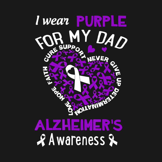 I WEAR PURPLE FOR MY DAD ALZHEIMER AWARENESS RIBBON Gift by thuylinh8