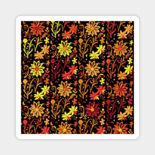 Autumn Floral Pattern Magnet