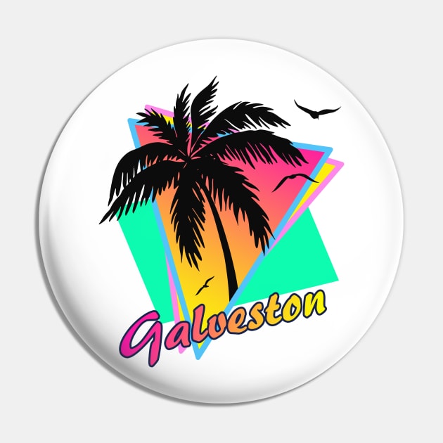 Galveston Cool 80s Sunset Pin by Nerd_art