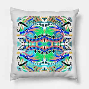 kaiju kraken in madness zentangle in the deep ocean art Pillow