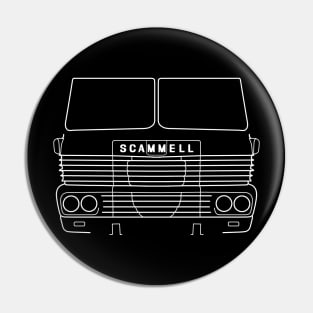 Classic 1970s Scammell Routeman lorry white outline graphic Pin