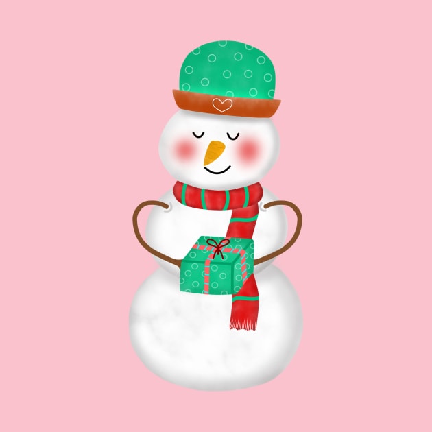 Christmas Snowman by Onanong art design shop.