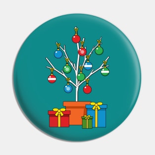 Minimal Christmas Tree with Presents Pin