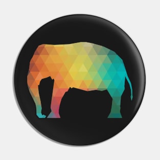 Rainbow elephant silhouette Pin