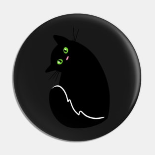 Inquisitive Black Cat Pin