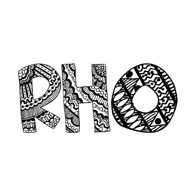 Rho Letter Doodle Pattern by Rosemogo