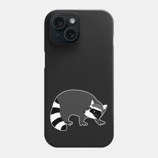 Black and white raccoon w outline Phone Case