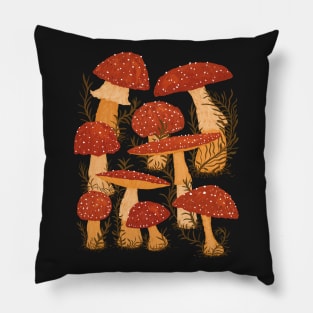 Amanita Garden - Fly Agaric Mushrooms Pillow