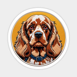 Cocker Spaniel Embroidered Patch Magnet