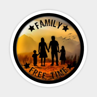 Hiking family free time Magnet