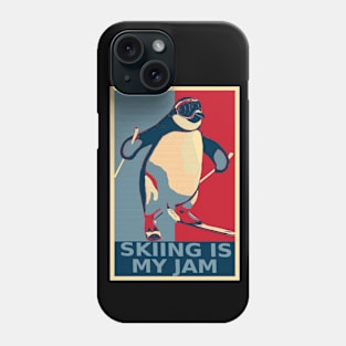 Skiing Is My Jam Funny Penguin Skiing HOPE Phone Case