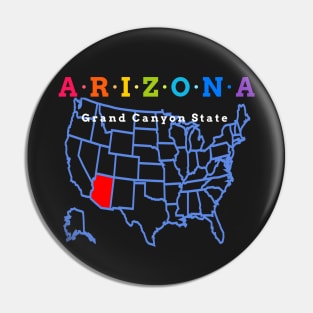 Arizona, USA. Grand Canyon State (Map Version) Pin