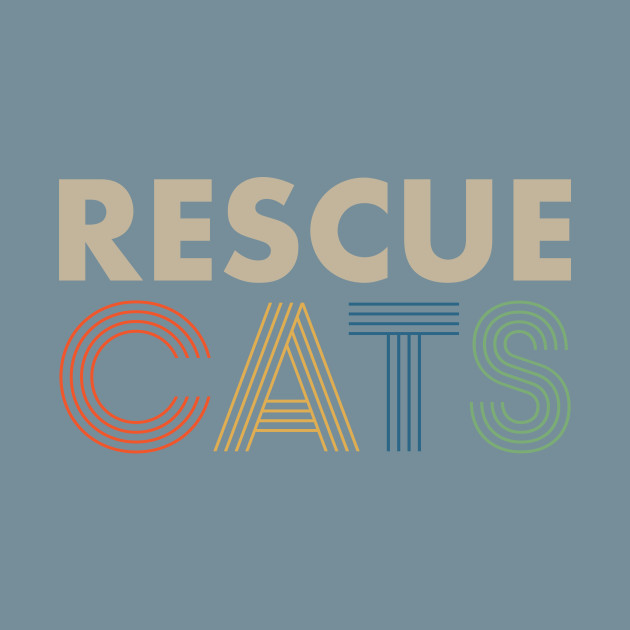 Discover Retro Font Rescue Cats - Rescue Cats - T-Shirt