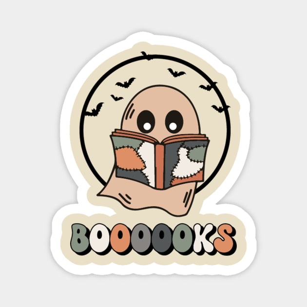 Booooks Halloween Ghost Boo Book Reader Librarian Costume Magnet by The WYLD Tribe