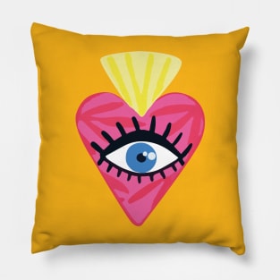 Cute mexican sacred heart milagrito adorable evil eye kawaii heart pattern decoration Pillow