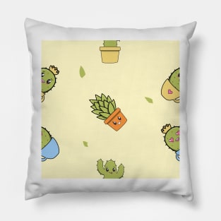 Cute Cactus Kawaii Pattern Pillow