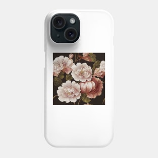 Vintage Pink and Green Floral Pattern Muted Tones Phone Case