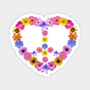 Peace, love & flowers Magnet