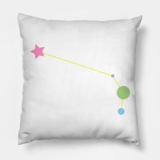 Aries Zodiac Constellation in Rainbow Pastels Pillow