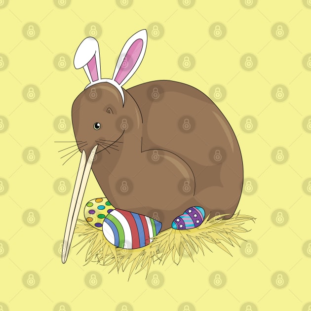 Kiwi Easter Bunny with Easter Egg Hunt Eggs by Zennic Designs