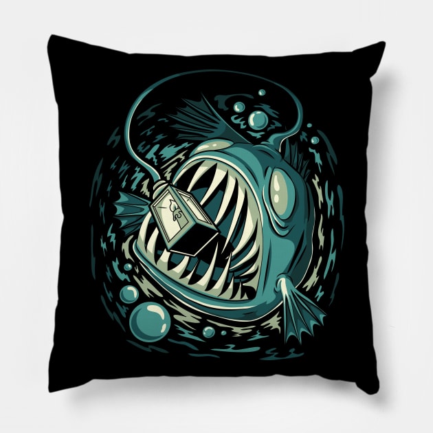 Lantern Fish Pillow by StephenHartman