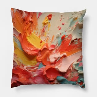 Abstract Strokes: Acrylic Brush Stripe Extravaganza Pillow