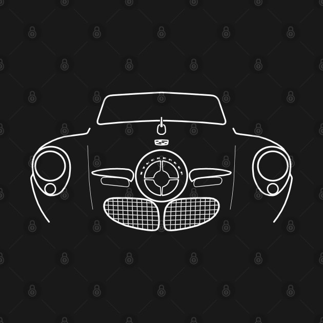 Studebaker Champion 1950 classic car white outline graphic by soitwouldseem