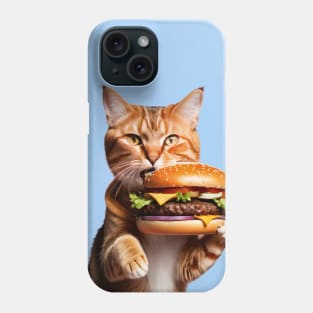 Fast Food lover Foodie Hamburger Hungry Funny Cat Phone Case