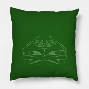 Pontiac Trans Am - front stencil, white Pillow