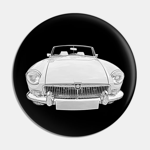 MGB 1970s classic car monochrome Pin by soitwouldseem