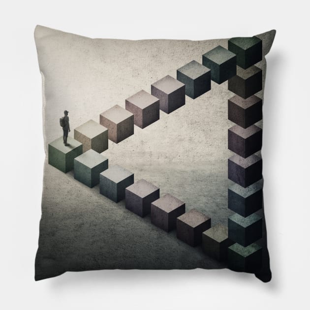 infinity penrose triangle Pillow by psychoshadow