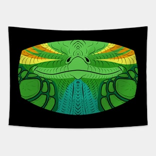 Green Iguana Mask Tapestry