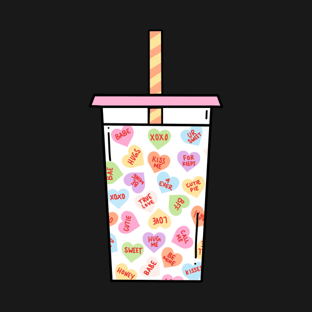 Conversation Hearts Iced Coffee by DRHArtistry