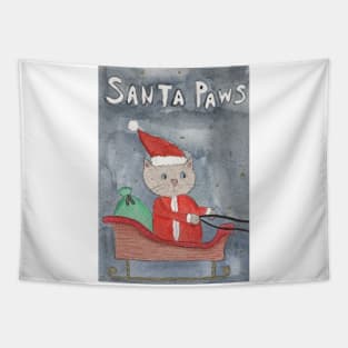 Santa paws painting Tapestry