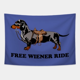 Free Dachshund ride Tapestry