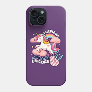 Purple Up! Military Child Unicorn Kids Phone Case